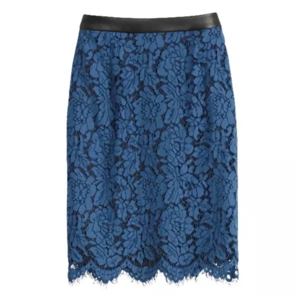 NWT Brixon Ivy Blue Cyndi Lace Pencil Skirt Small - Picture 1 of 9